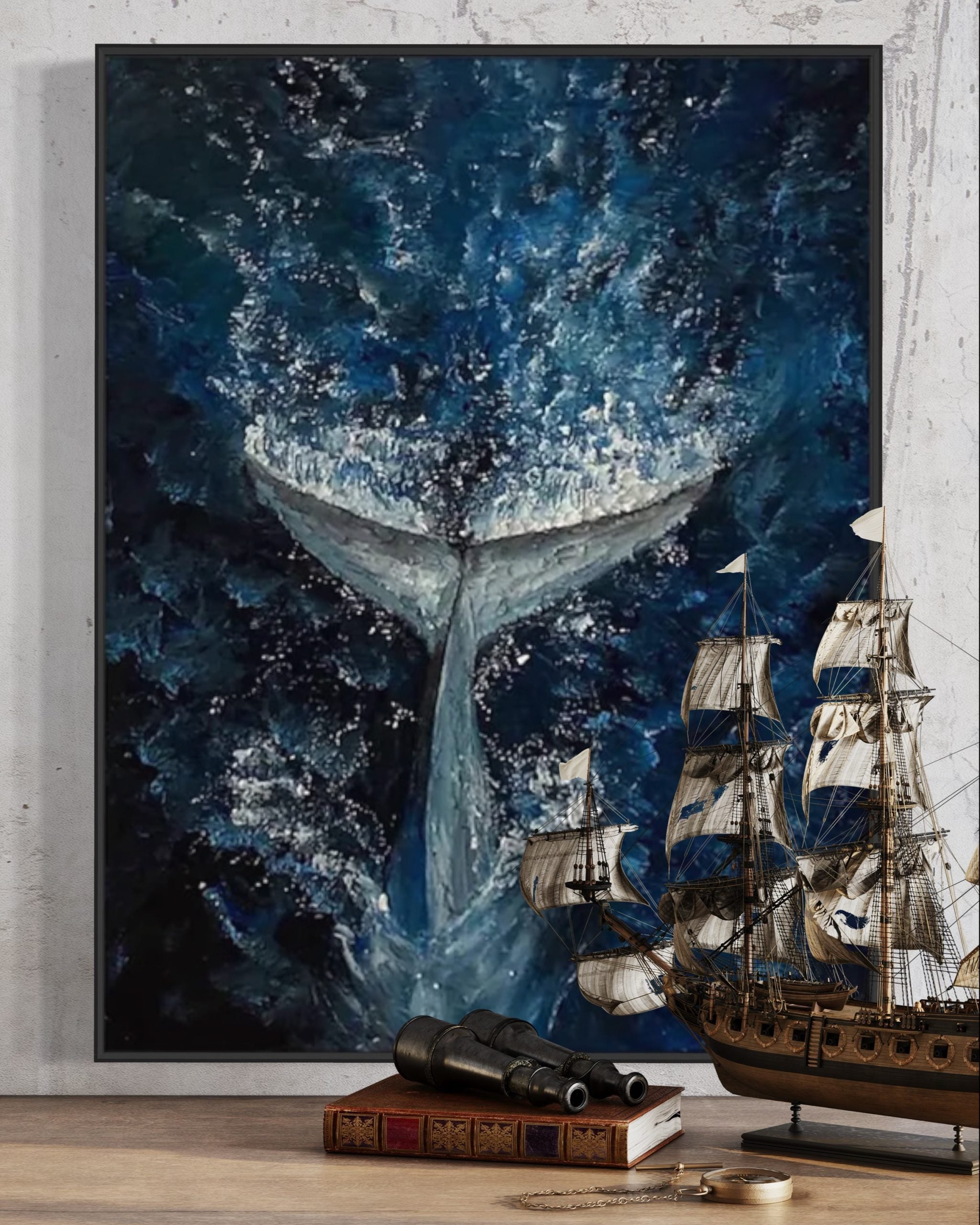 Obra de arte abstracto Deep Blue óleo sobre lienzo Marte Gallery Llanogrande