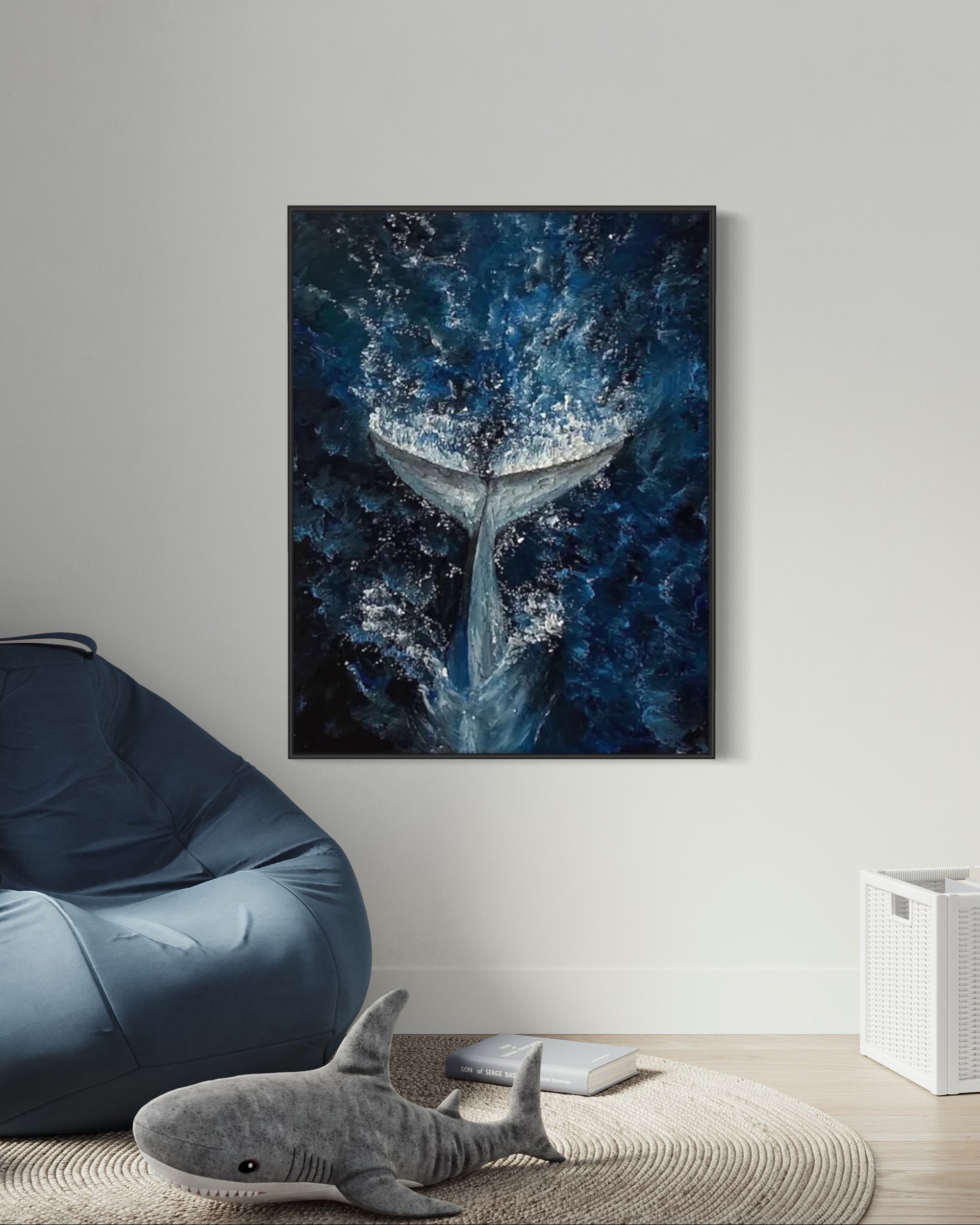 Obra de arte abstracto Deep Blue óleo sobre lienzo Marte Gallery Llanogrande