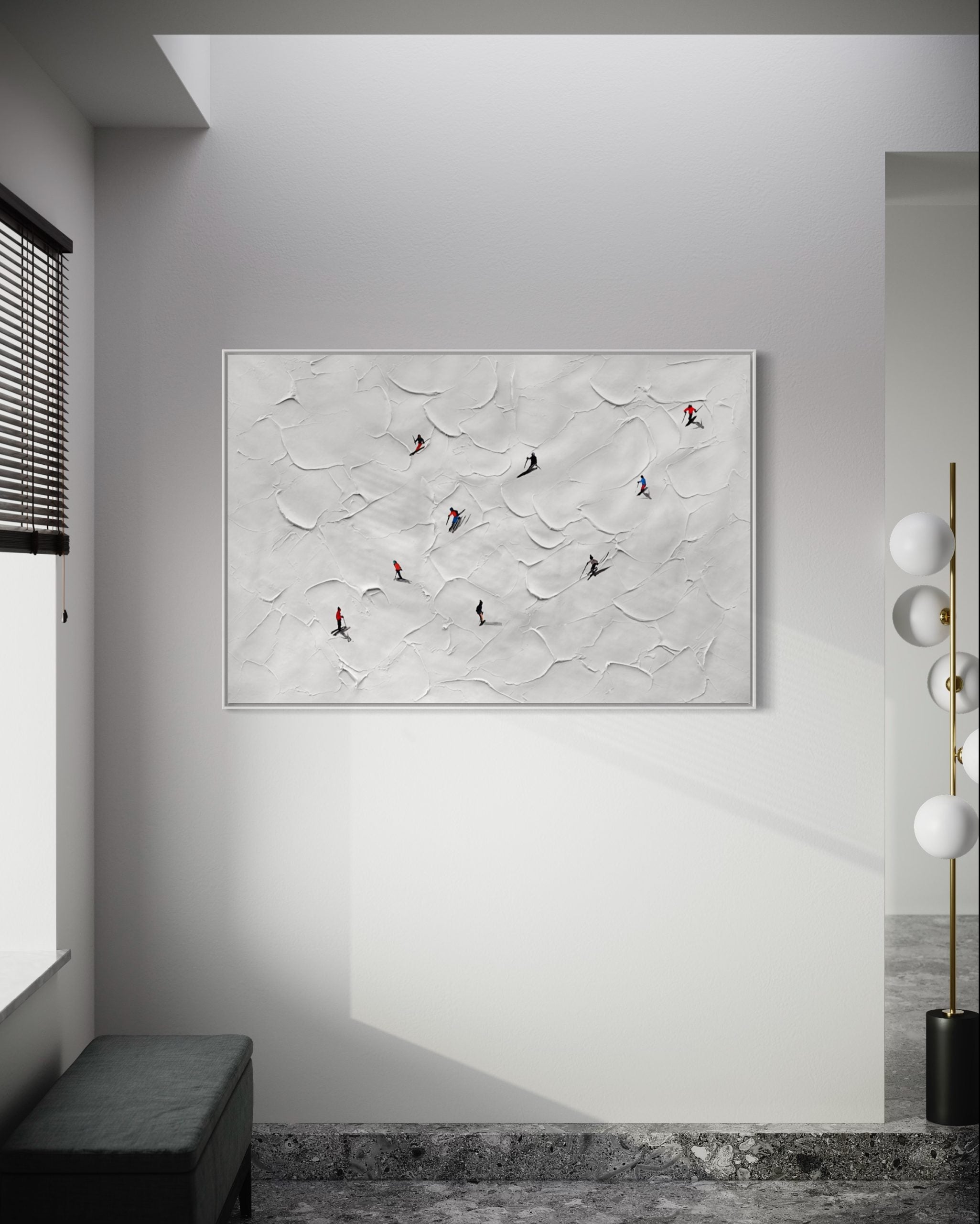Obra de arte abstracto Frost Glide óleo sobre lienzo Marte Gallery Llanogrande