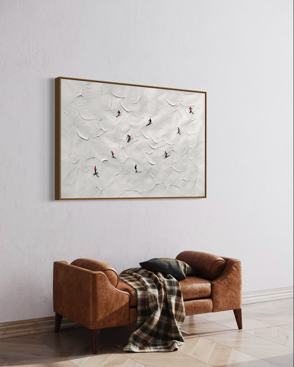 Obra de arte abstracto Frost Glide óleo sobre lienzo Marte Gallery Llanogrande