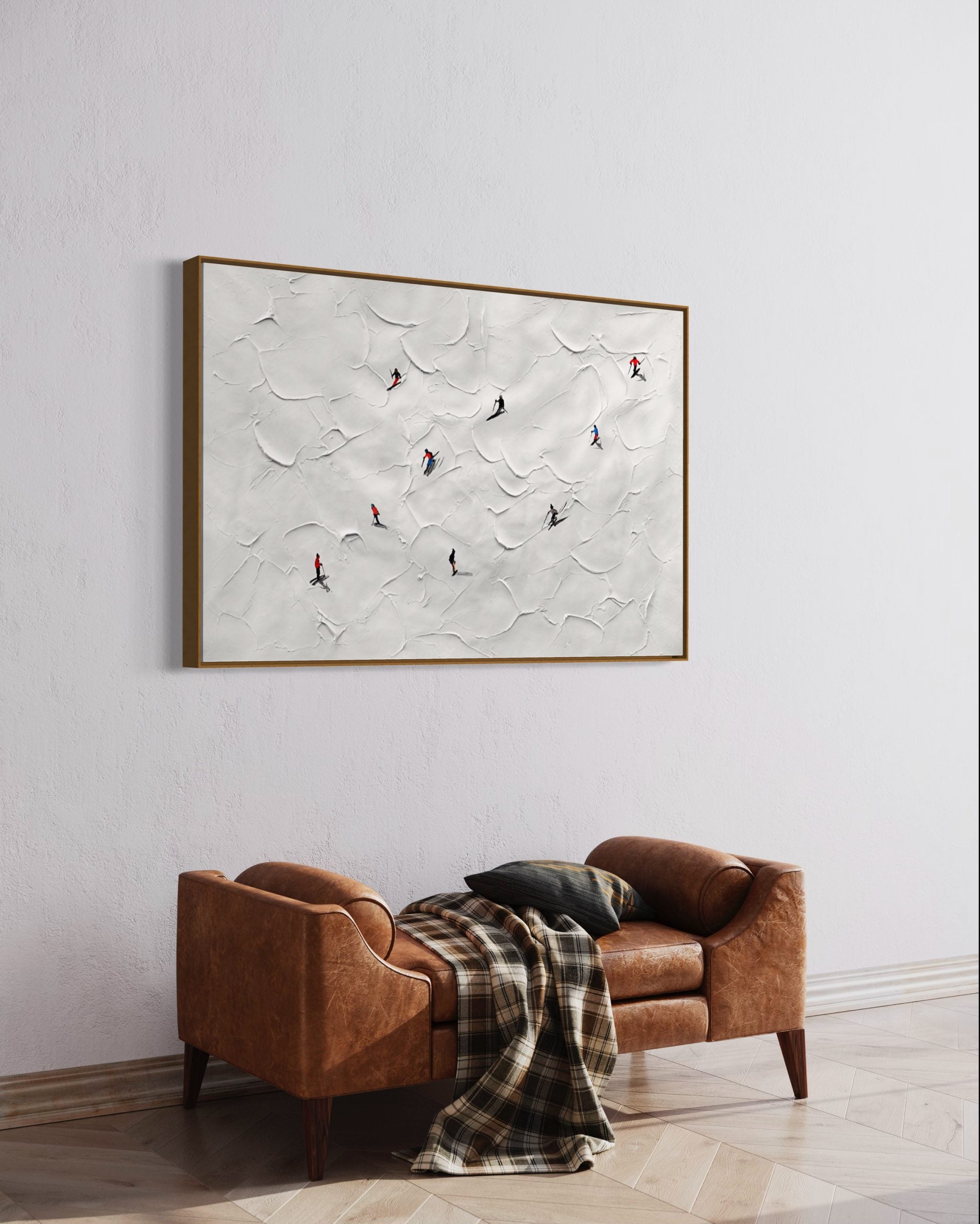 Obra de arte abstracto Frost Glide óleo sobre lienzo Marte Gallery Llanogrande