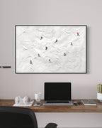 Obra de arte abstracto Frost Glide óleo sobre lienzo Marte Gallery Llanogrande