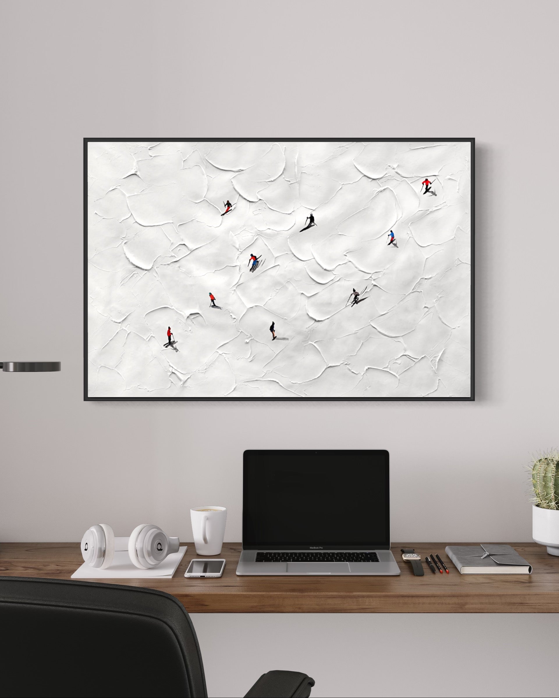 Obra de arte abstracto Frost Glide óleo sobre lienzo Marte Gallery Llanogrande