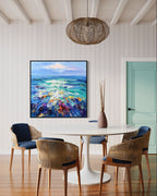Obra de arte abstracto Ocean Burst óleo sobre lienzo Marte Gallery Llanogrande