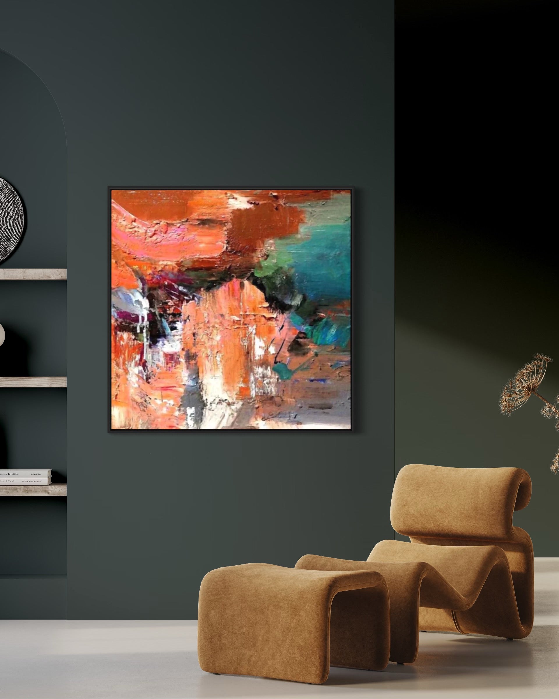 Obra de arte abstracto Mystic Fusion óleo sobre lienzo Marte Gallery Llanogrande