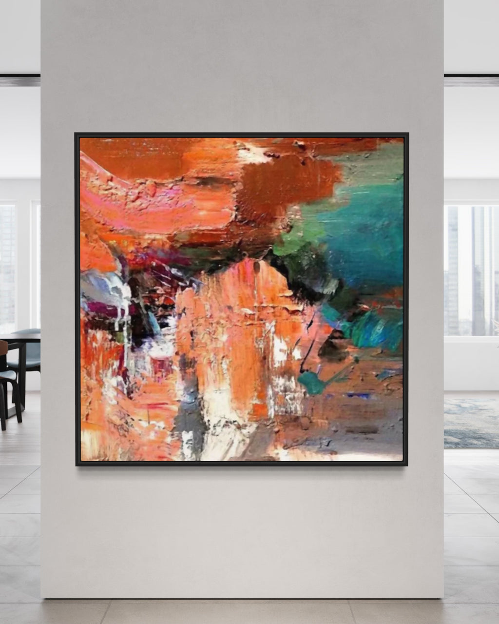 Obra de arte abstracto Mystic Fusion óleo sobre lienzo Marte Gallery Llanogrande
