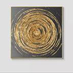 Obra de arte abstracto Golden Circle óleo sobre lienzo Marte Gallery Llanogrande