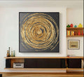 Obra de arte abstracto Golden Circle óleo sobre lienzo Marte Gallery Llanogrande
