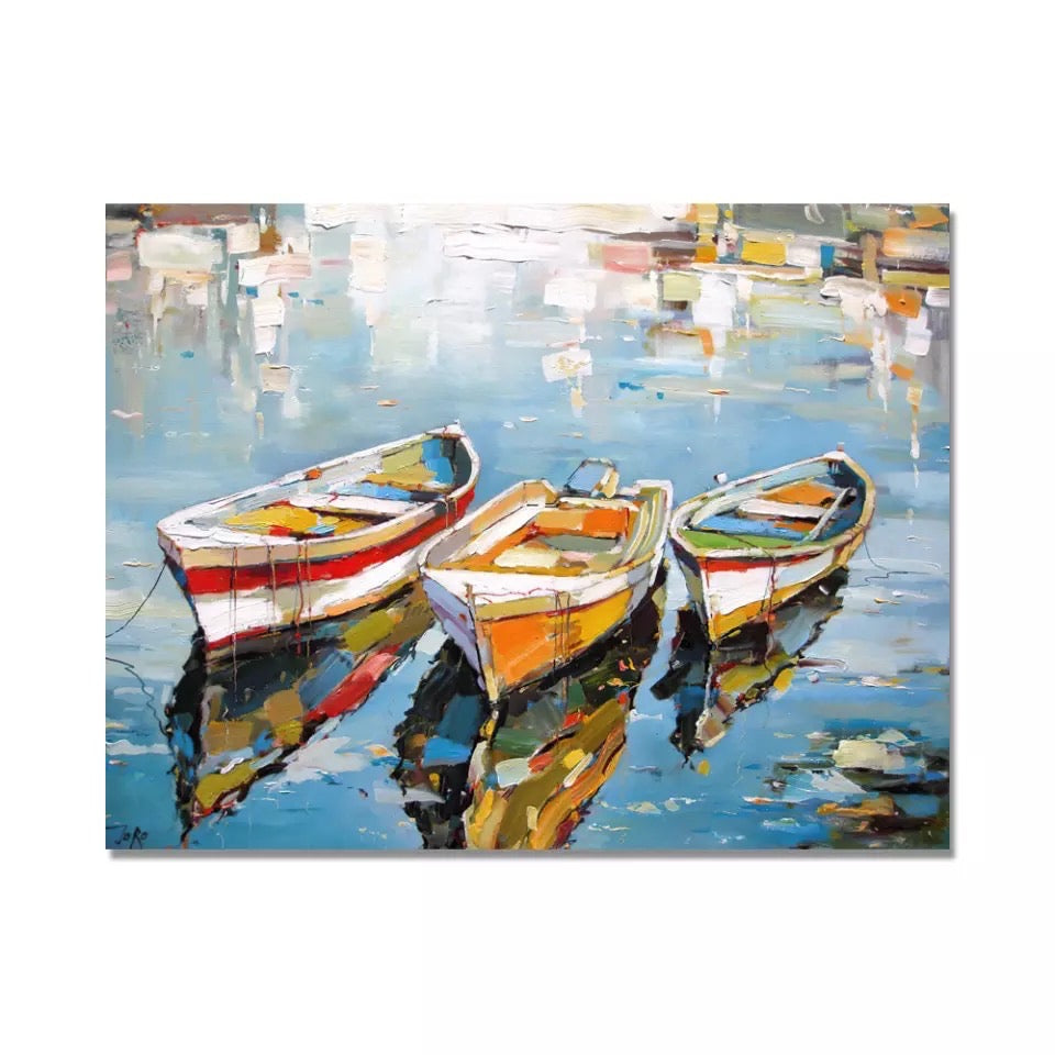Obra de arte abstracto Rafts Two óleo sobre lienzo Marte Gallery Llanogrande