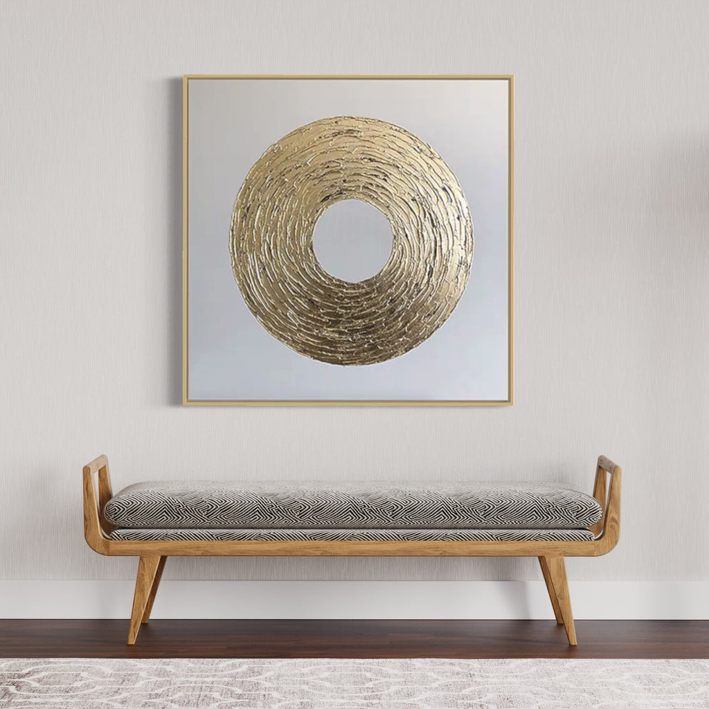Obra de arte abstracto Infinite Gold óleo sobre lienzo Marte Gallery Llanogrande
