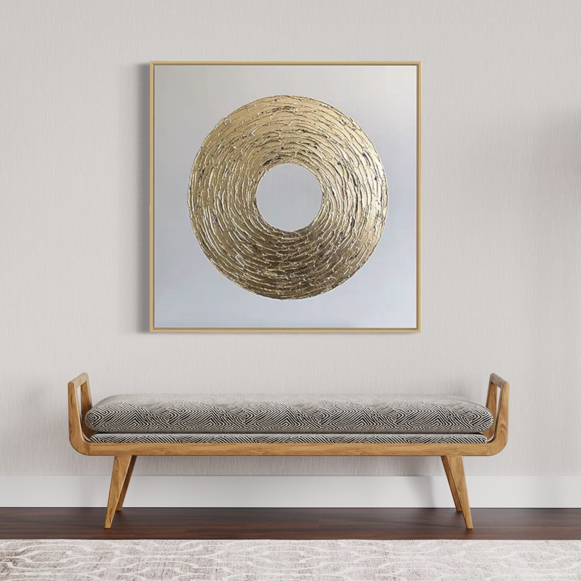 Obra de arte abstracto Infinite Gold óleo sobre lienzo Marte Gallery Llanogrande