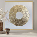 Obra de arte abstracto Infinite Gold óleo sobre lienzo Marte Gallery Llanogrande