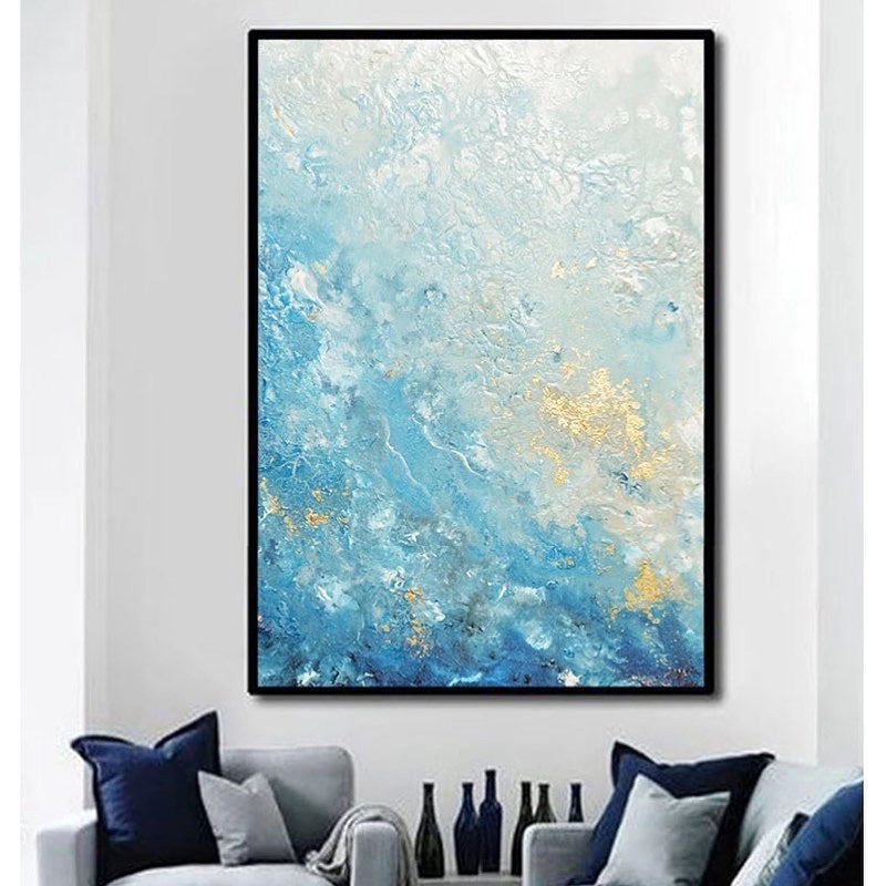 Obra de arte abstracto Magic Sea óleo sobre lienzo Marte Gallery Llanogrande