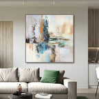 Obra de arte abstracto Reflexion óleo sobre lienzo Marte Gallery Llanogrande