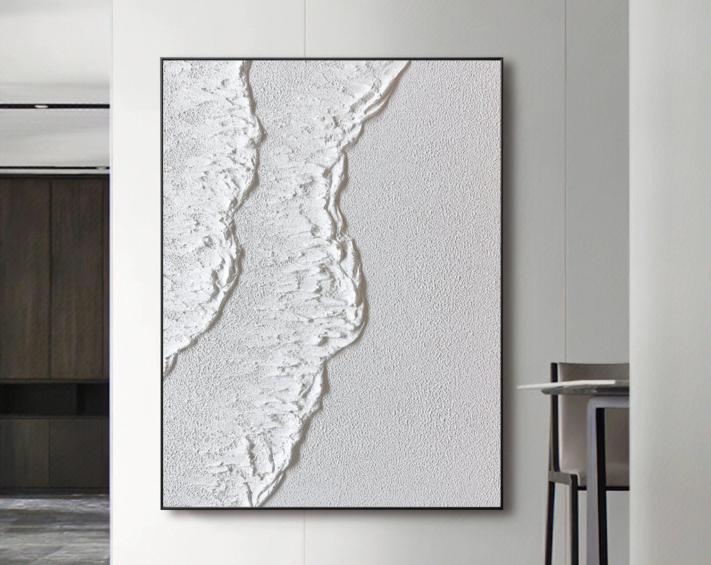 Obra de arte abstracto White Texture 5 óleo sobre lienzo Marte Gallery Llanogrande