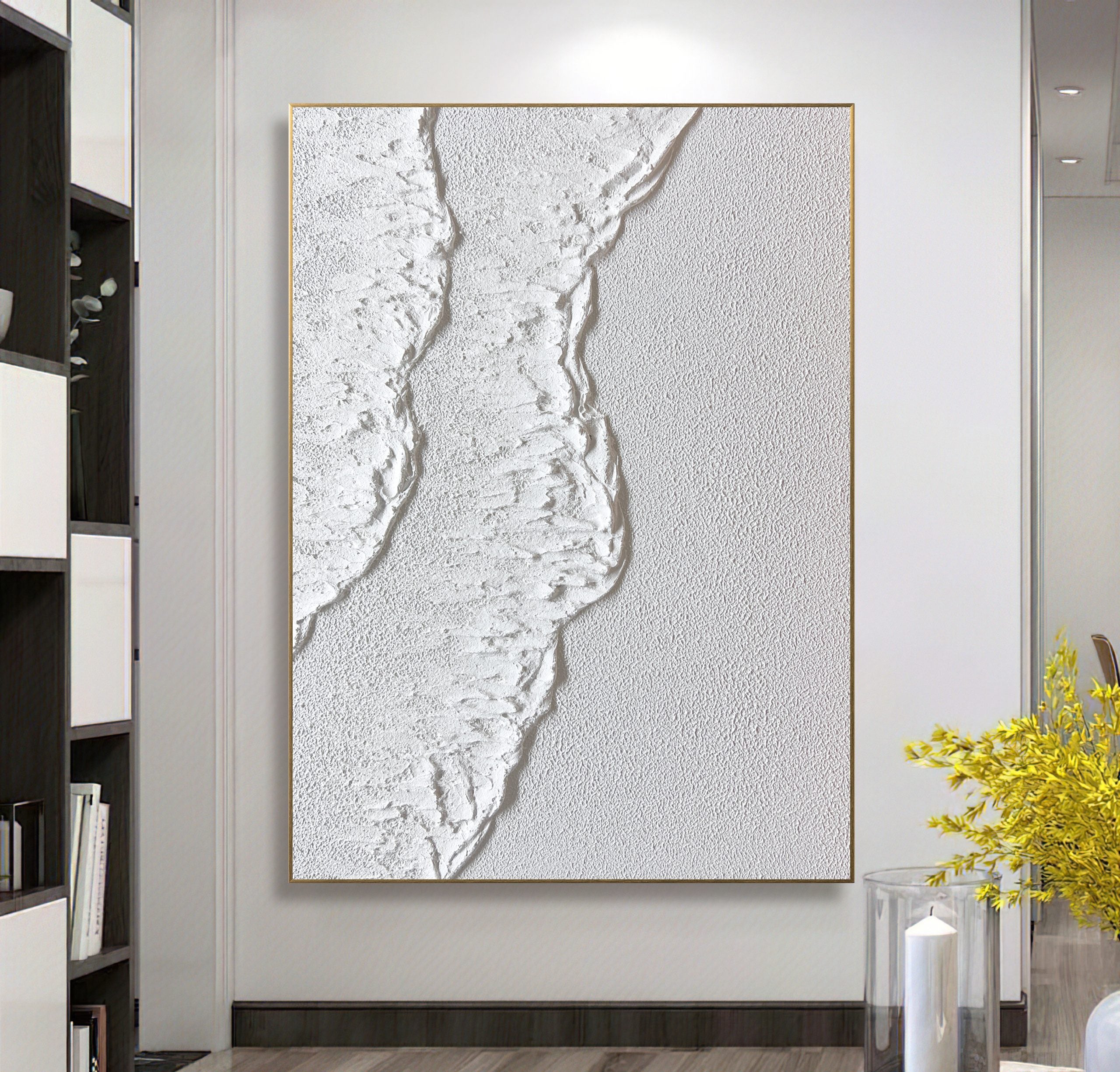 Obra de arte abstracto White Texture 5 óleo sobre lienzo Marte Gallery Llanogrande