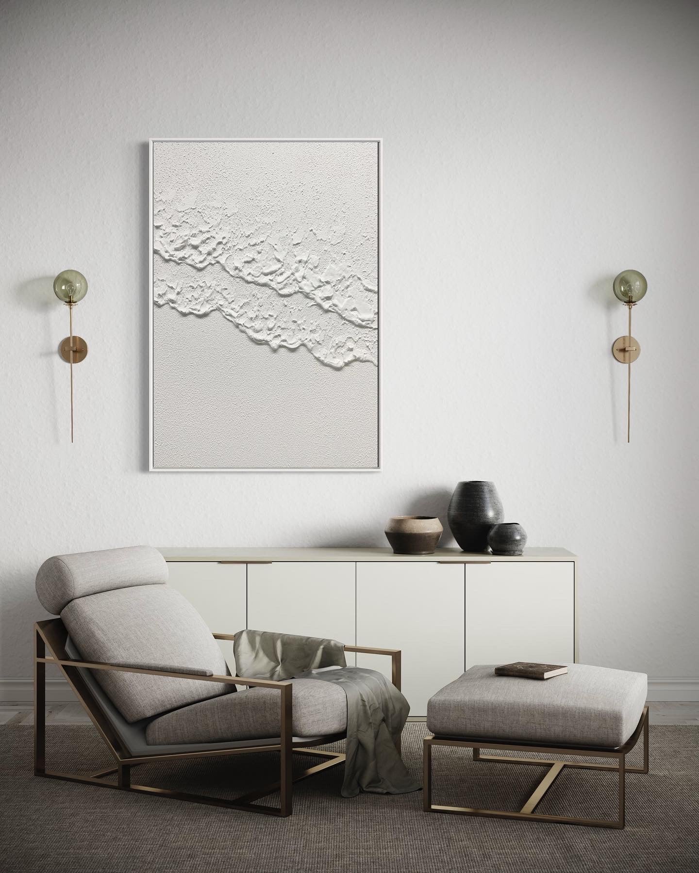 Obra de arte abstracto White Texture 1 óleo sobre lienzo Marte Gallery Llanogrande