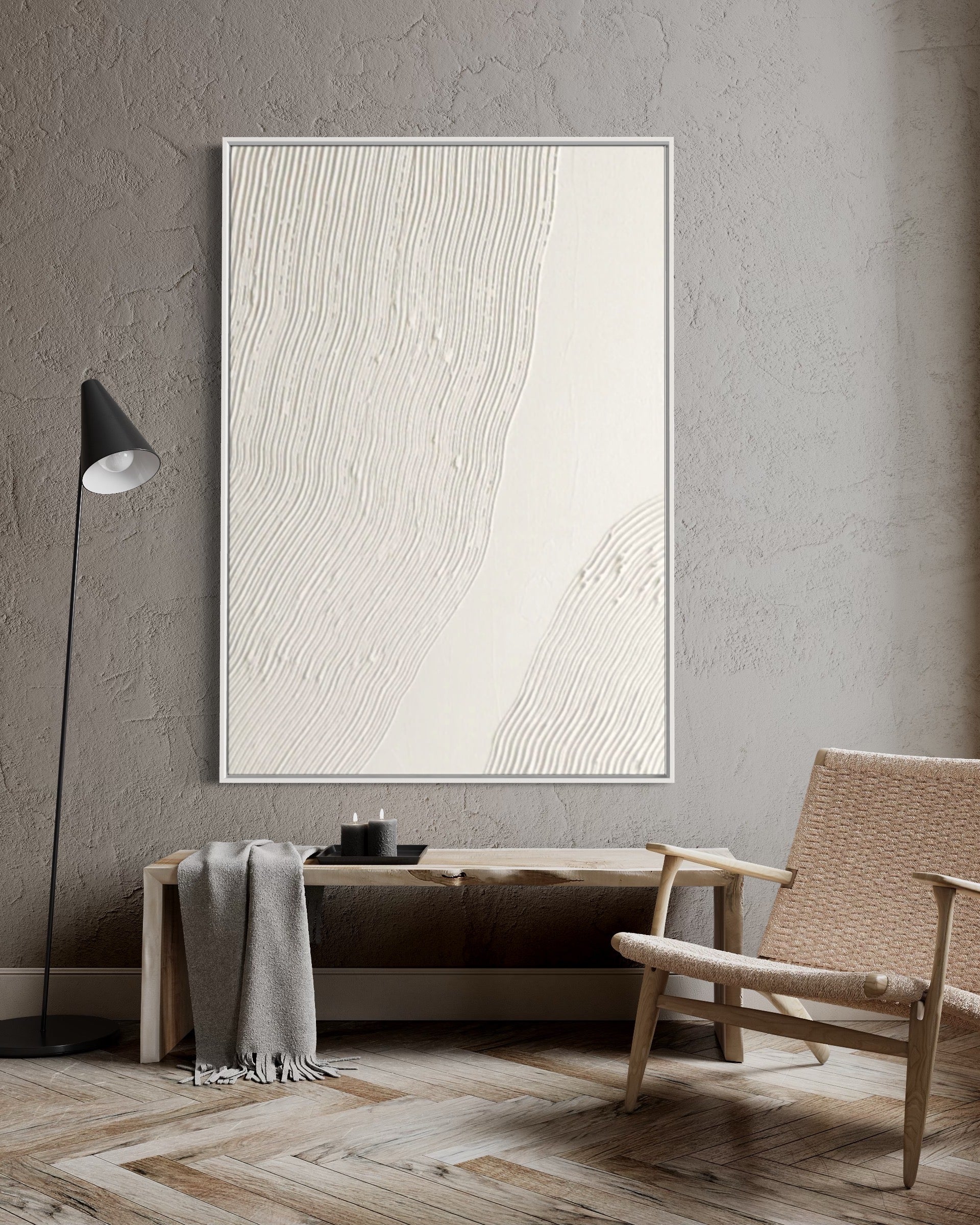 Obra de arte abstracto White Texture 3 óleo sobre lienzo Marte Gallery Llanogrande