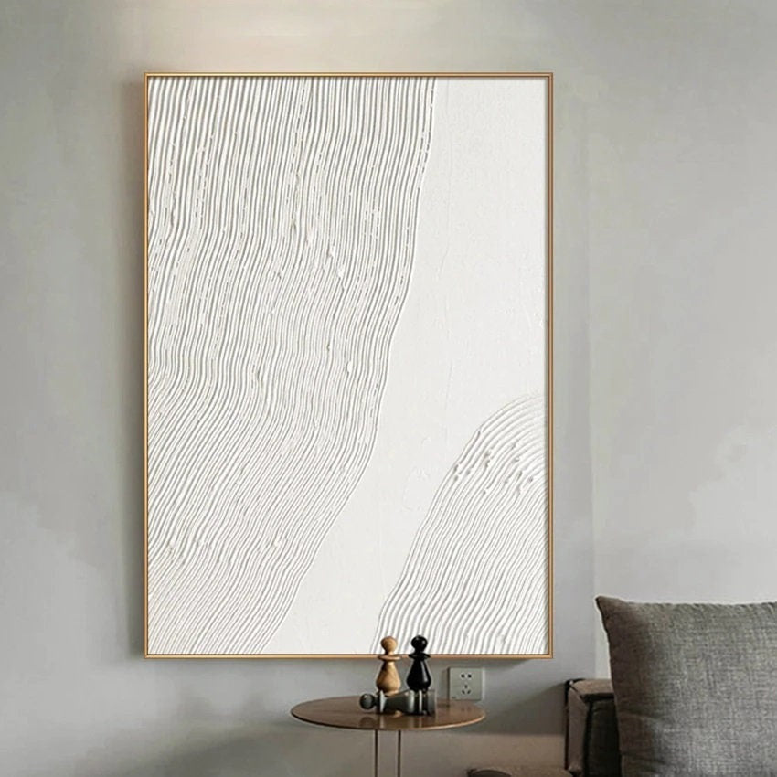 Obra de arte abstracto White Texture 3 óleo sobre lienzo Marte Gallery Llanogrande