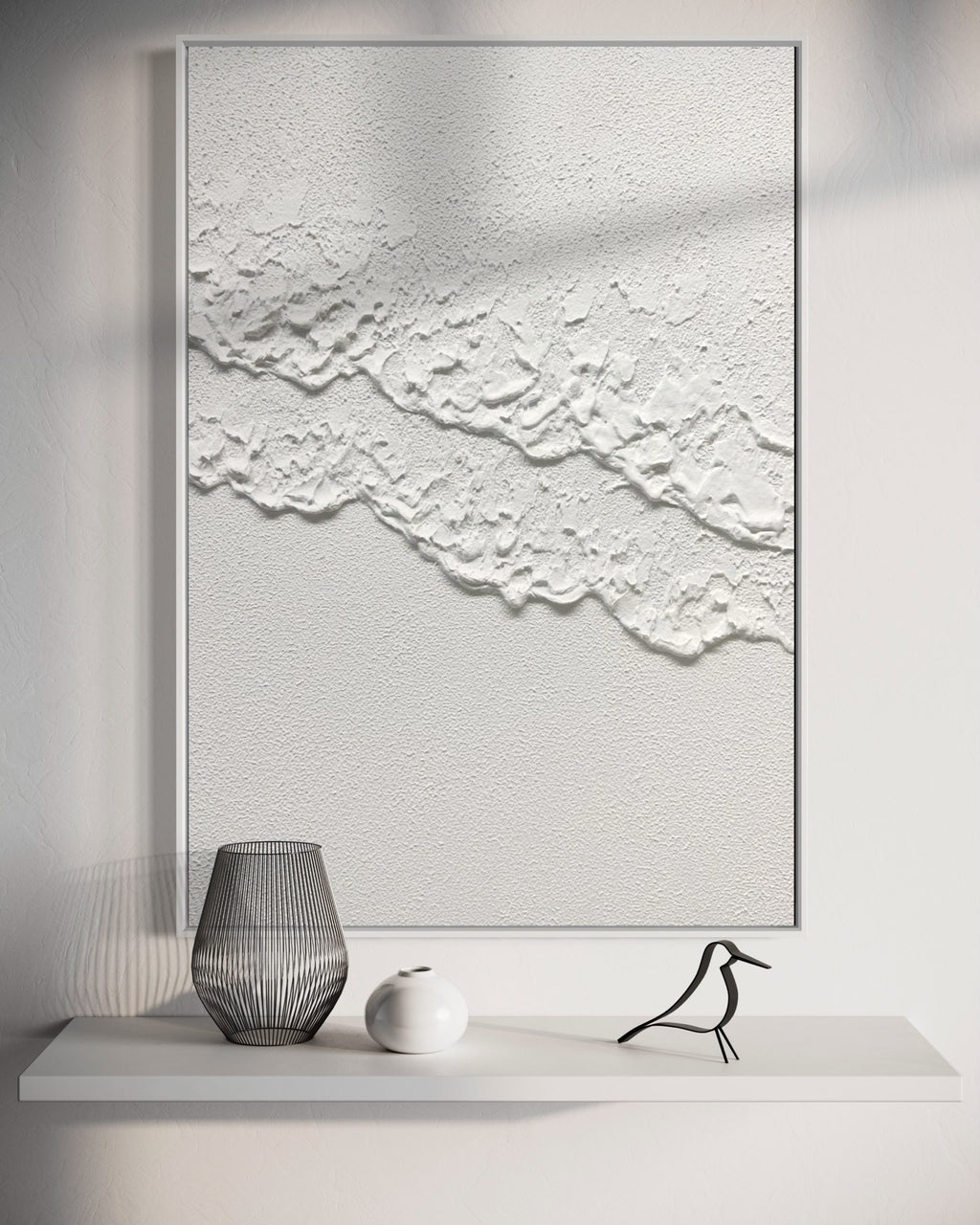 Obra de arte abstracto White Texture 1 óleo sobre lienzo Marte Gallery Llanogrande
