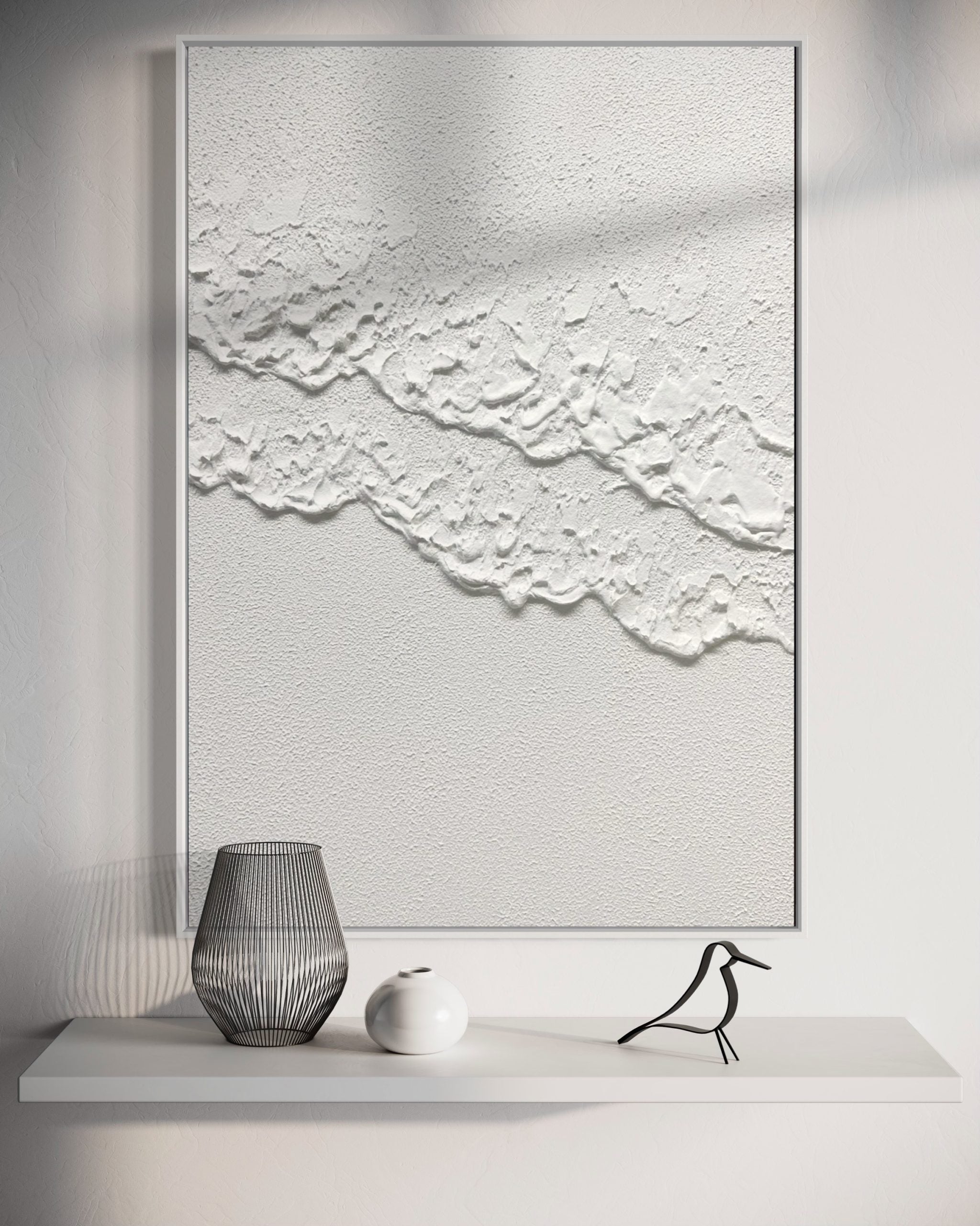 Obra de arte abstracto White Texture 1 óleo sobre lienzo Marte Gallery Llanogrande