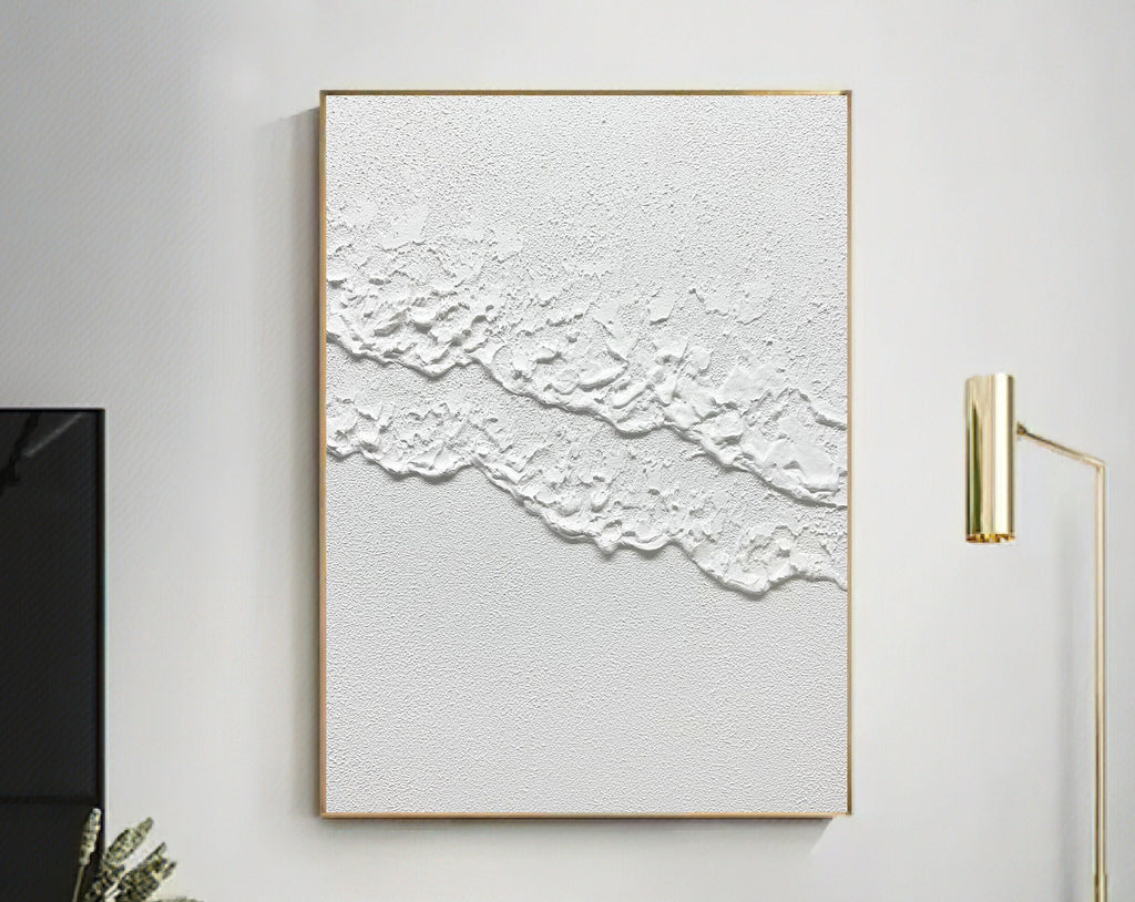 Obra de arte abstracto White Texture 1 óleo sobre lienzo Marte Gallery Llanogrande