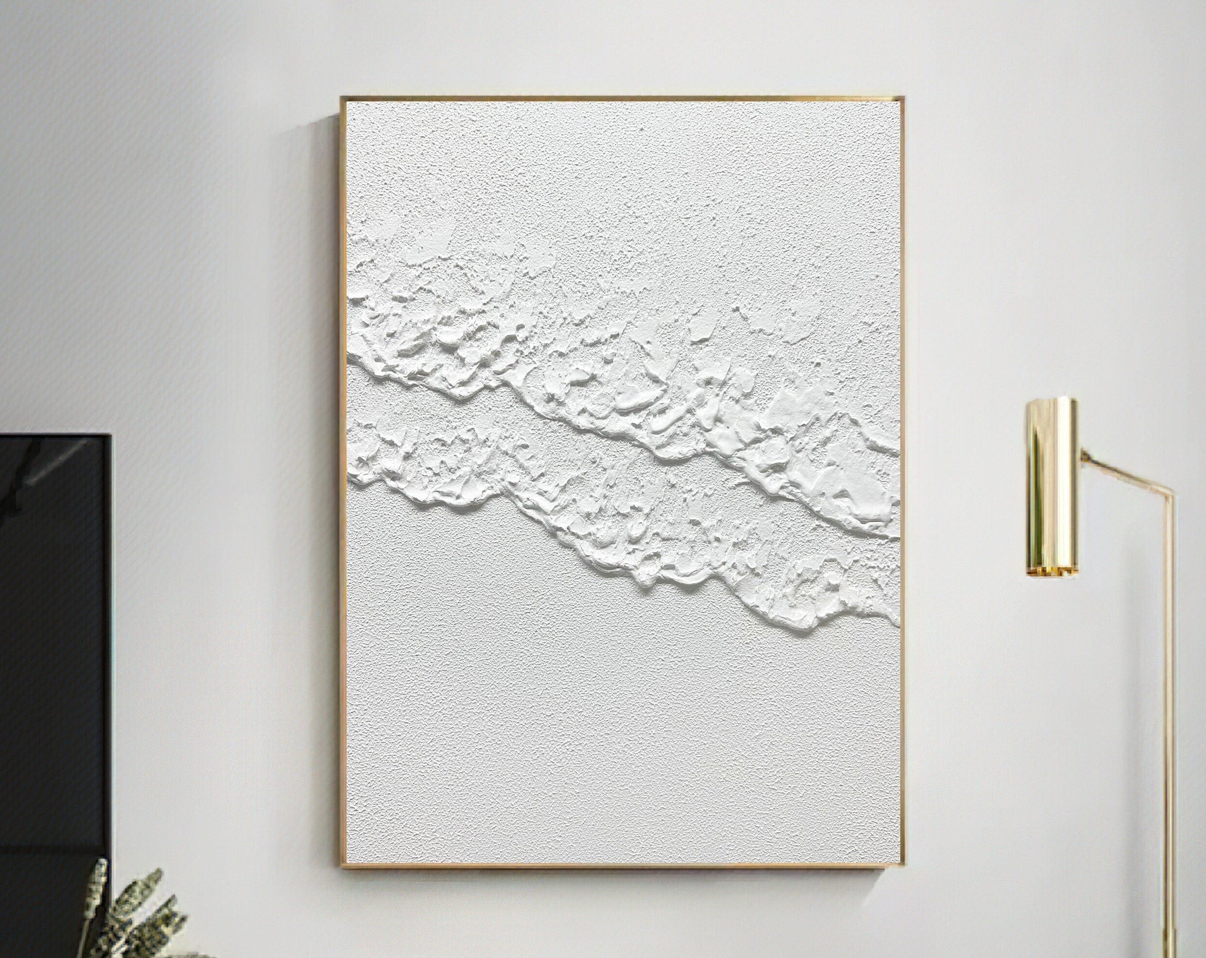Obra de arte abstracto White Texture 1 óleo sobre lienzo Marte Gallery Llanogrande