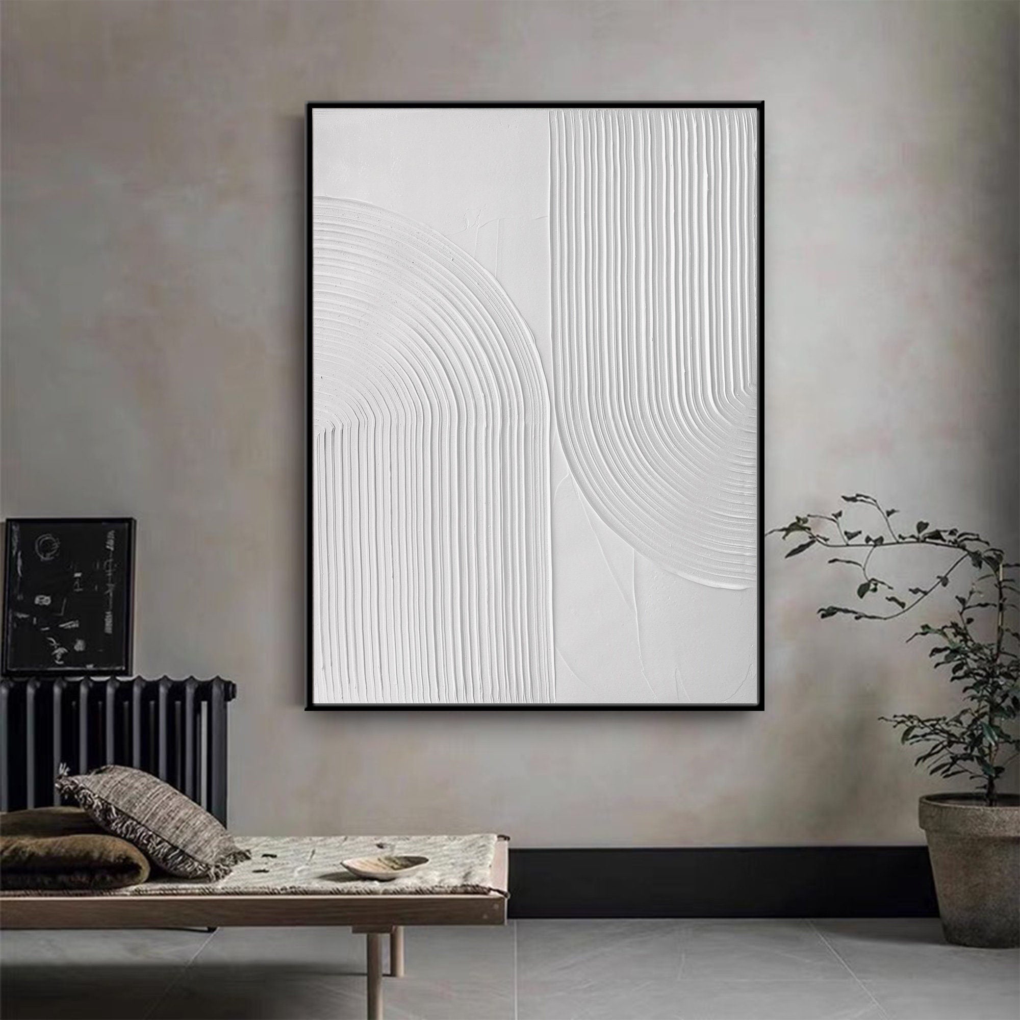 Obra de arte abstracto White Texture 8 óleo sobre lienzo Marte Gallery Llanogrande