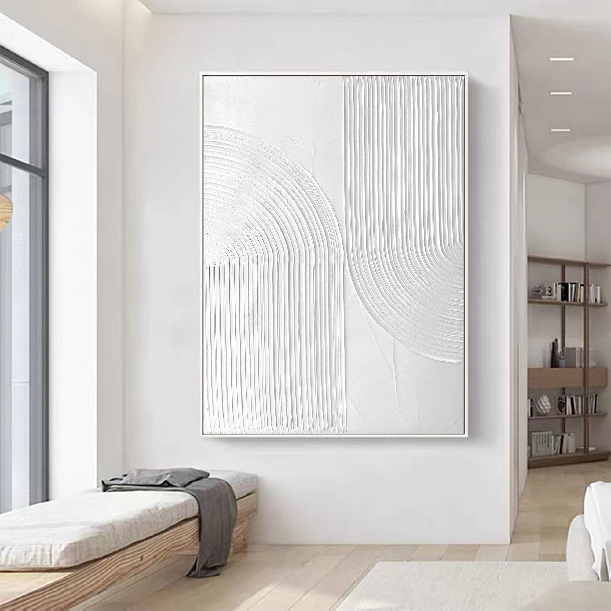 Obra de arte abstracto White Texture 8 óleo sobre lienzo Marte Gallery Llanogrande