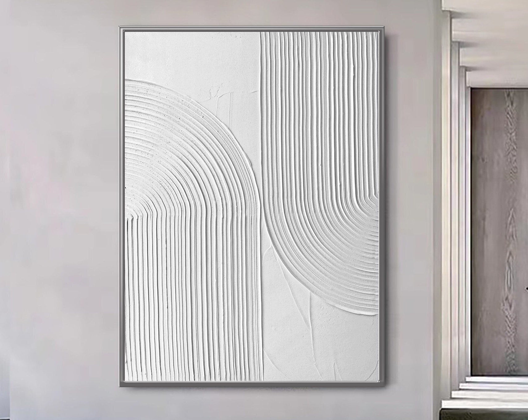 Obra de arte abstracto White Texture 8 óleo sobre lienzo Marte Gallery Llanogrande