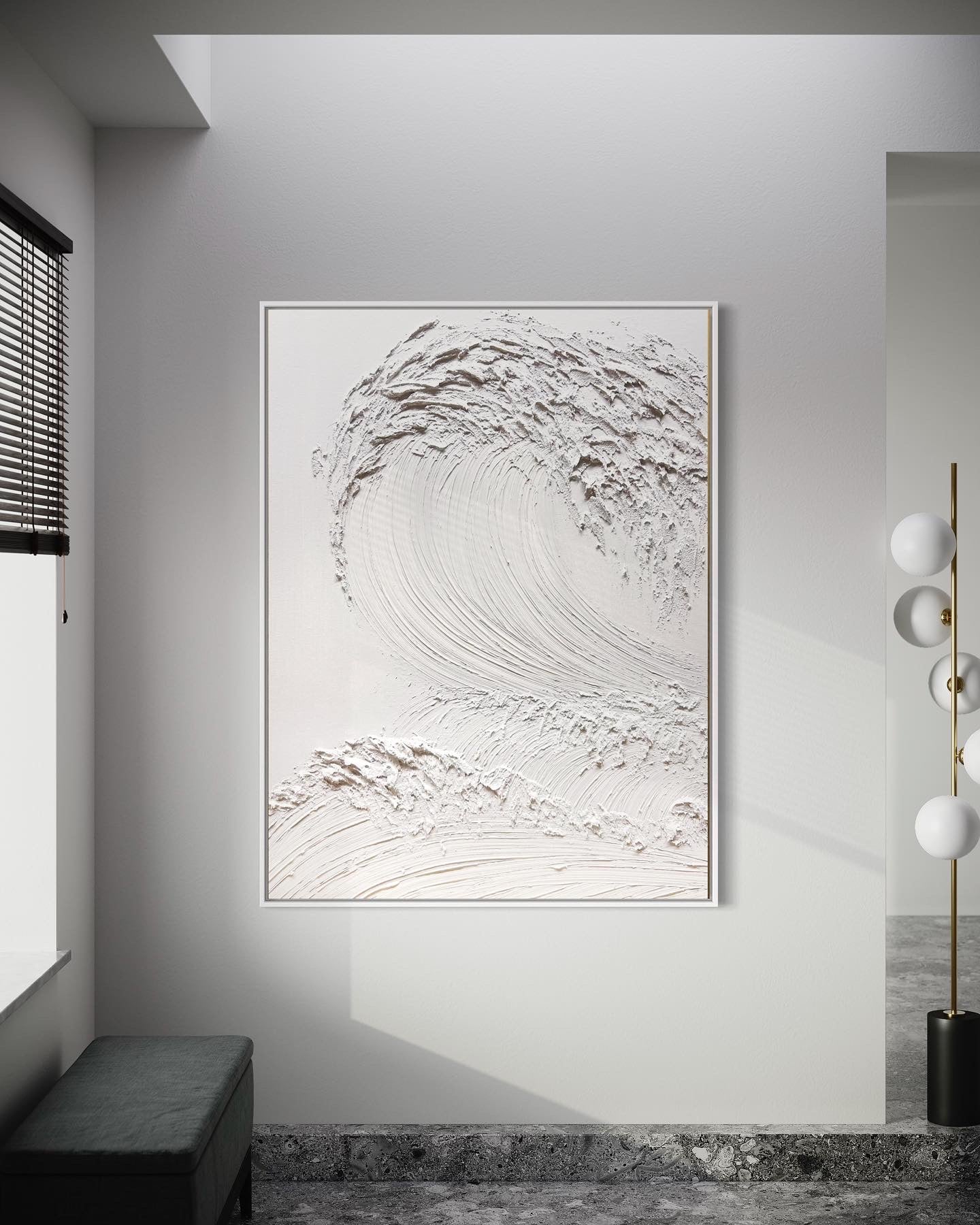 Obra de arte abstracto White Texture 2 óleo sobre lienzo Marte Gallery Llanogrande