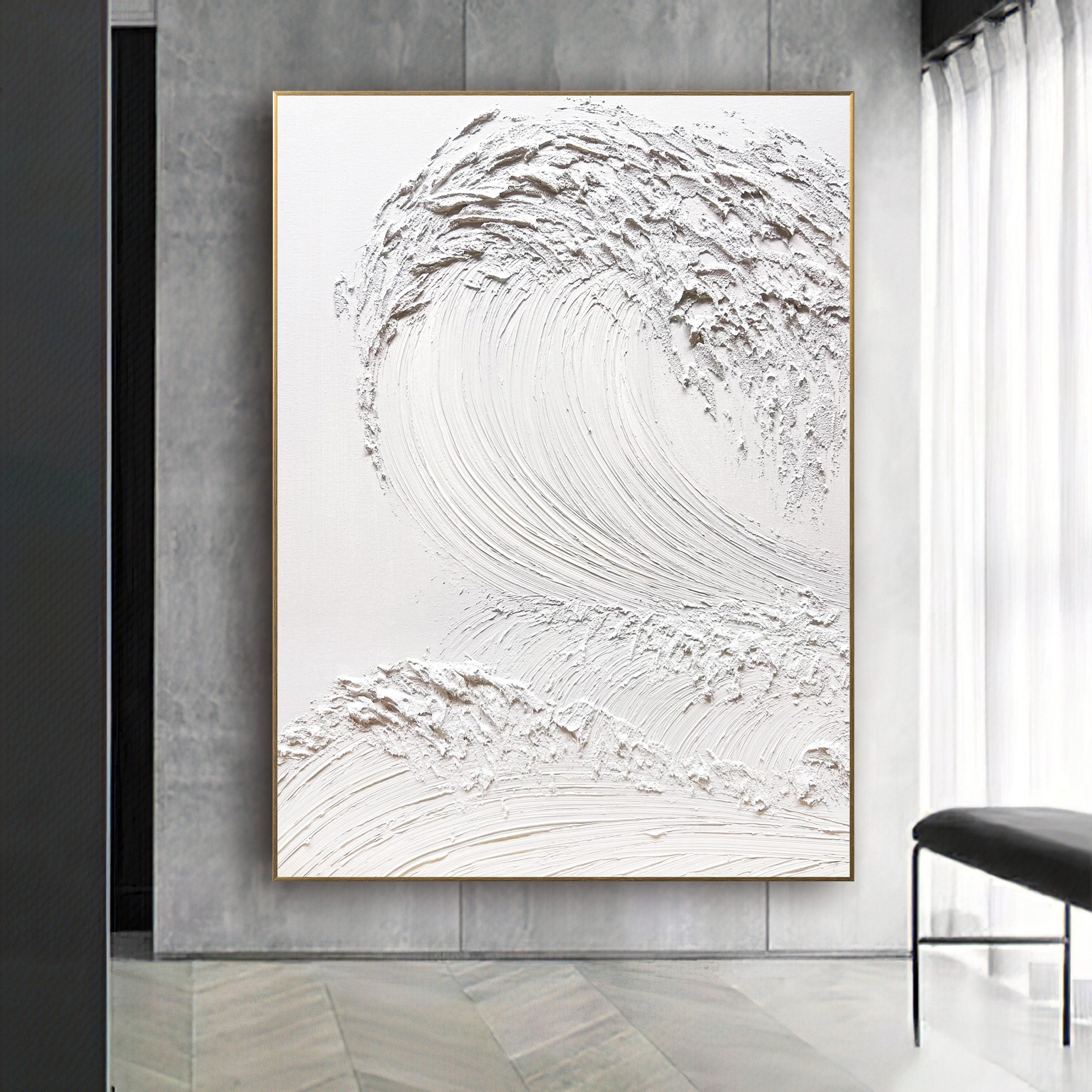 Obra de arte abstracto White Texture 2 óleo sobre lienzo Marte Gallery Llanogrande