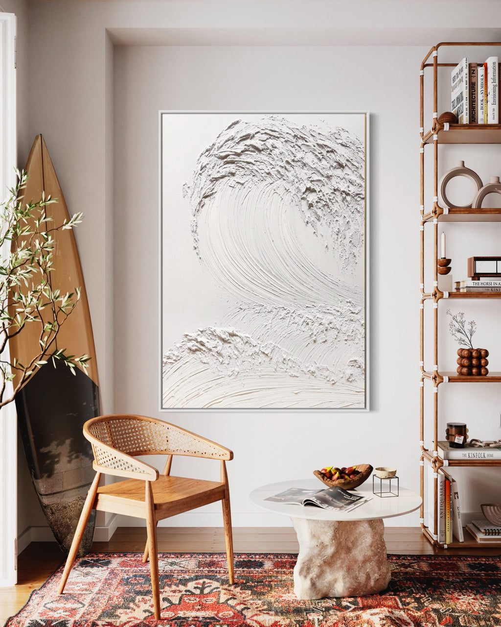 Obra de arte abstracto White Texture 2 óleo sobre lienzo Marte Gallery Llanogrande