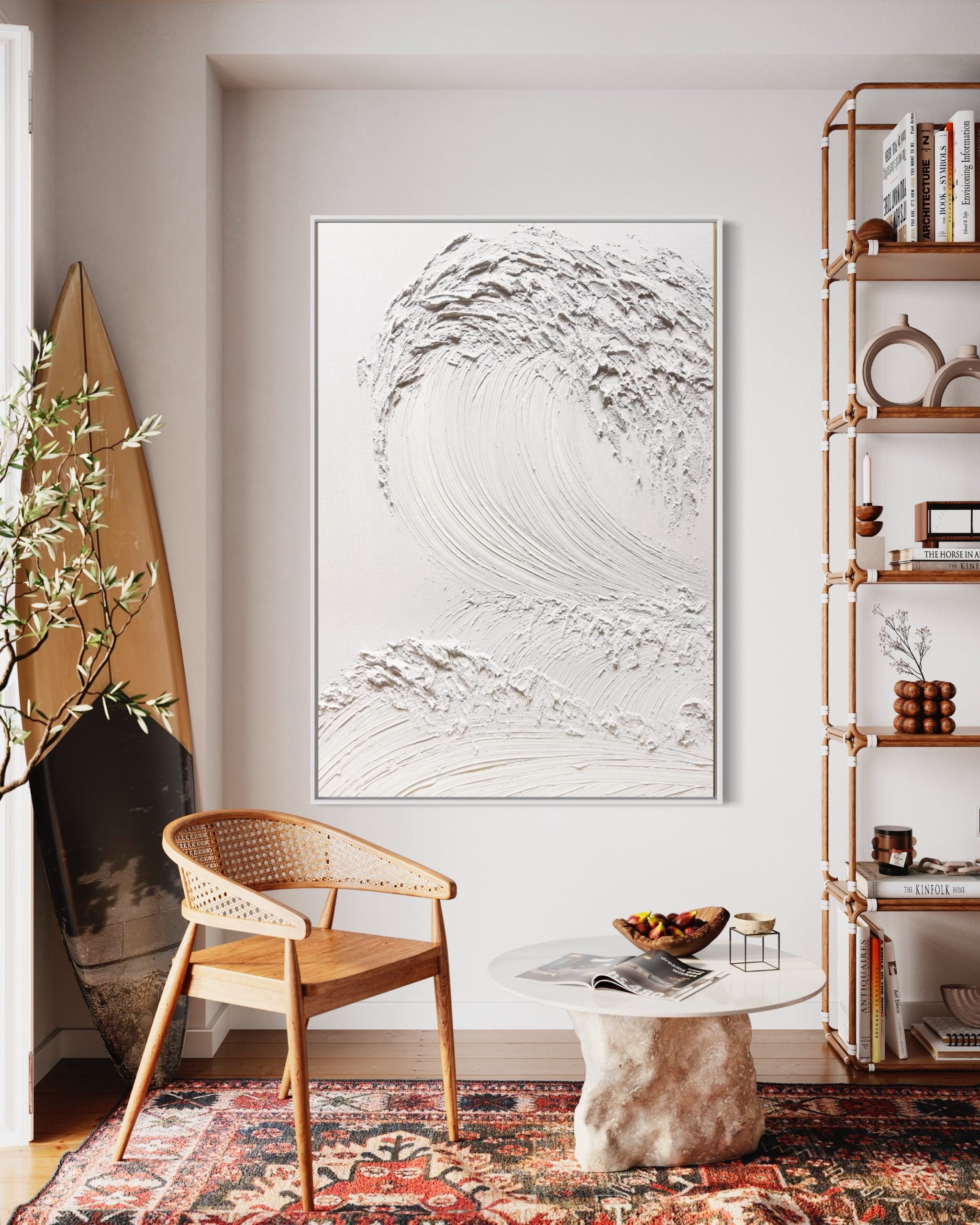 Obra de arte abstracto White Texture 2 óleo sobre lienzo Marte Gallery Llanogrande
