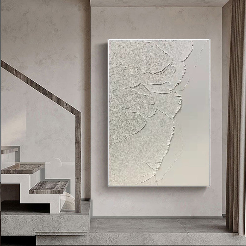 Obra de arte abstracto White Texture 9 óleo sobre lienzo Marte Gallery Llanogrande