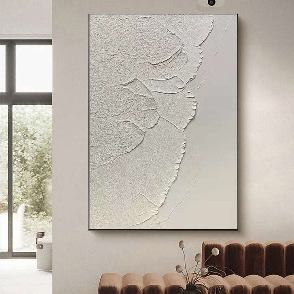 Obra de arte abstracto White Texture 9 óleo sobre lienzo Marte Gallery Llanogrande