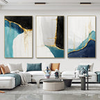 Obra de arte abstracto Melted Gold (Tríptico) óleo sobre lienzo Marte Gallery Llanogrande