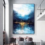 Obra de arte abstracto Night Blue óleo sobre lienzo Marte Gallery Llanogrande