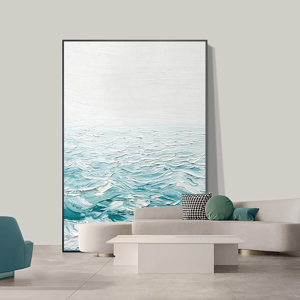 Obra de arte abstracto Peace Waves óleo sobre lienzo Marte Gallery Llanogrande