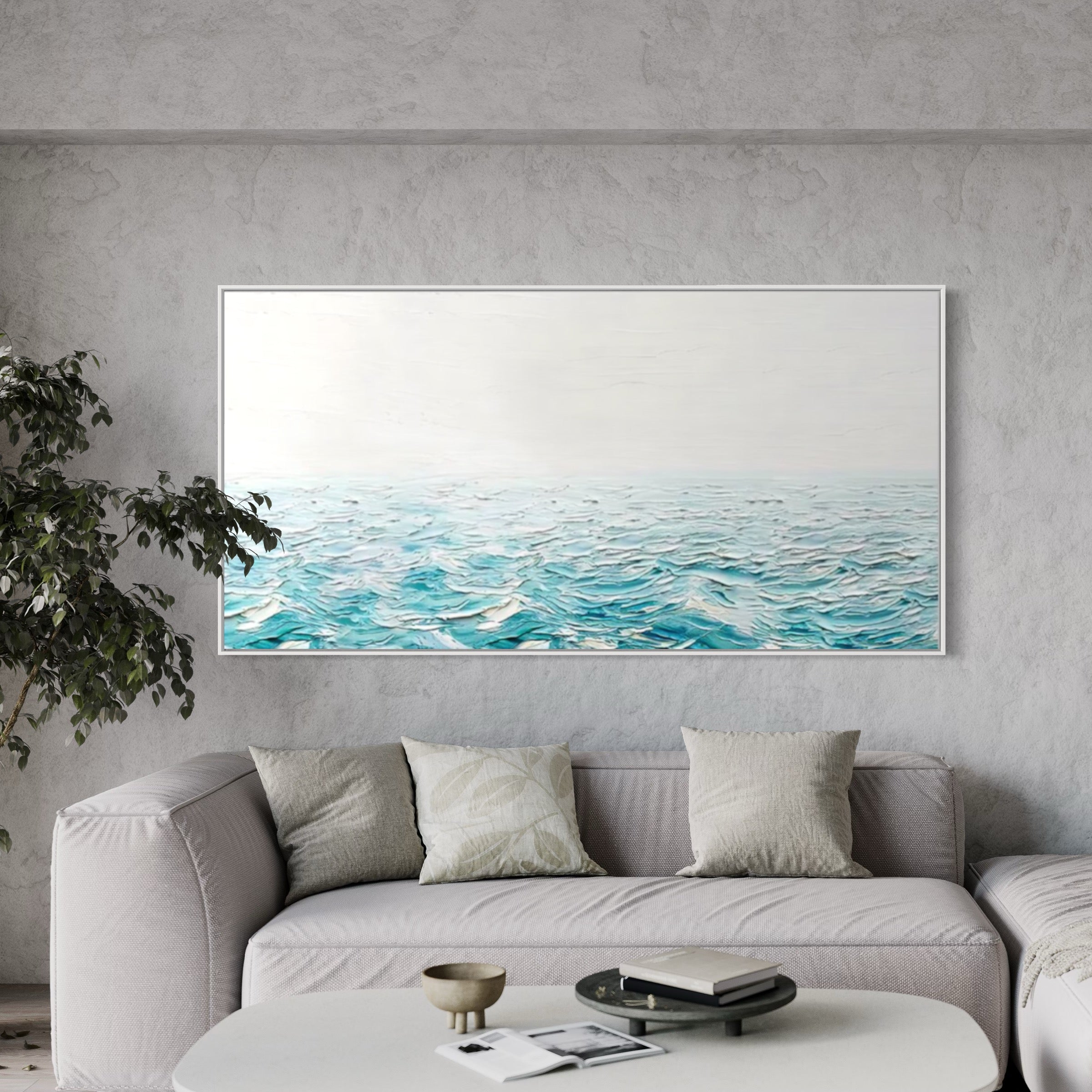Obra de arte abstracto Peace Waves 2 óleo sobre lienzo Marte Gallery Llanogrande