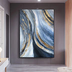 Obra de arte abstracto Rivers óleo sobre lienzo Marte Gallery Llanogrande