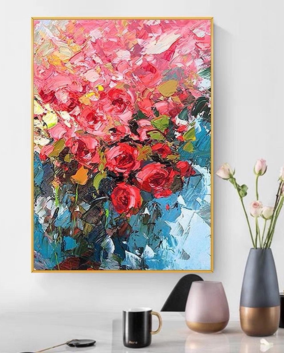 Obra de arte figurativo Roses óleo sobre lienzo Marte Gallery Llanogrande