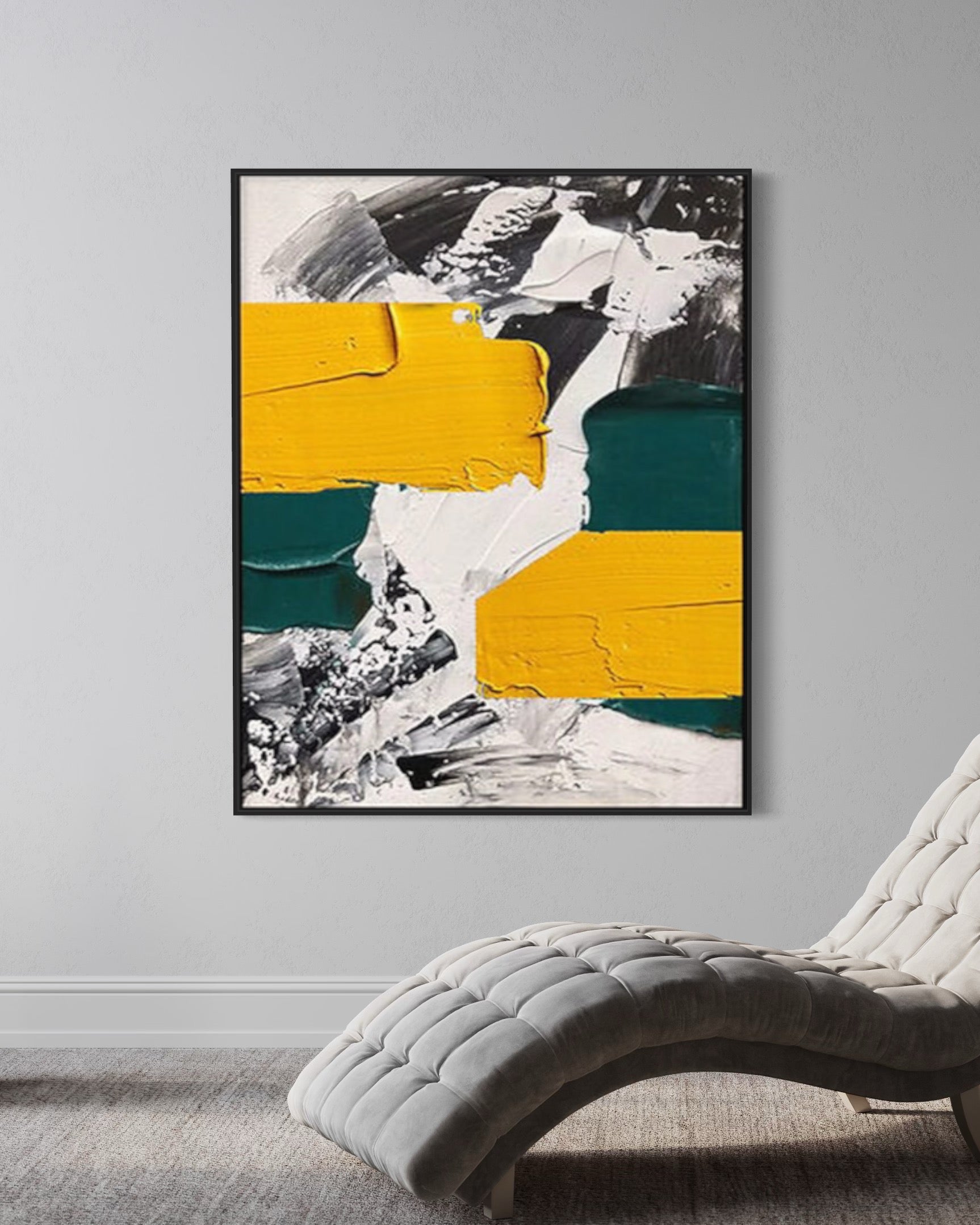 Obra de arte abstracto Rough Strokes óleo sobre lienzo Marte Gallery Llanogrande