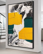 Obra de arte abstracto Rough Strokes óleo sobre lienzo Marte Gallery Llanogrande