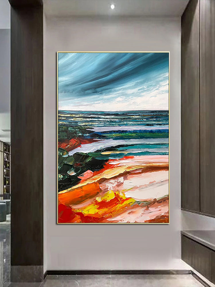 Obra de arte abstracto Stream óleo sobre lienzo Marte Gallery Llanogrande