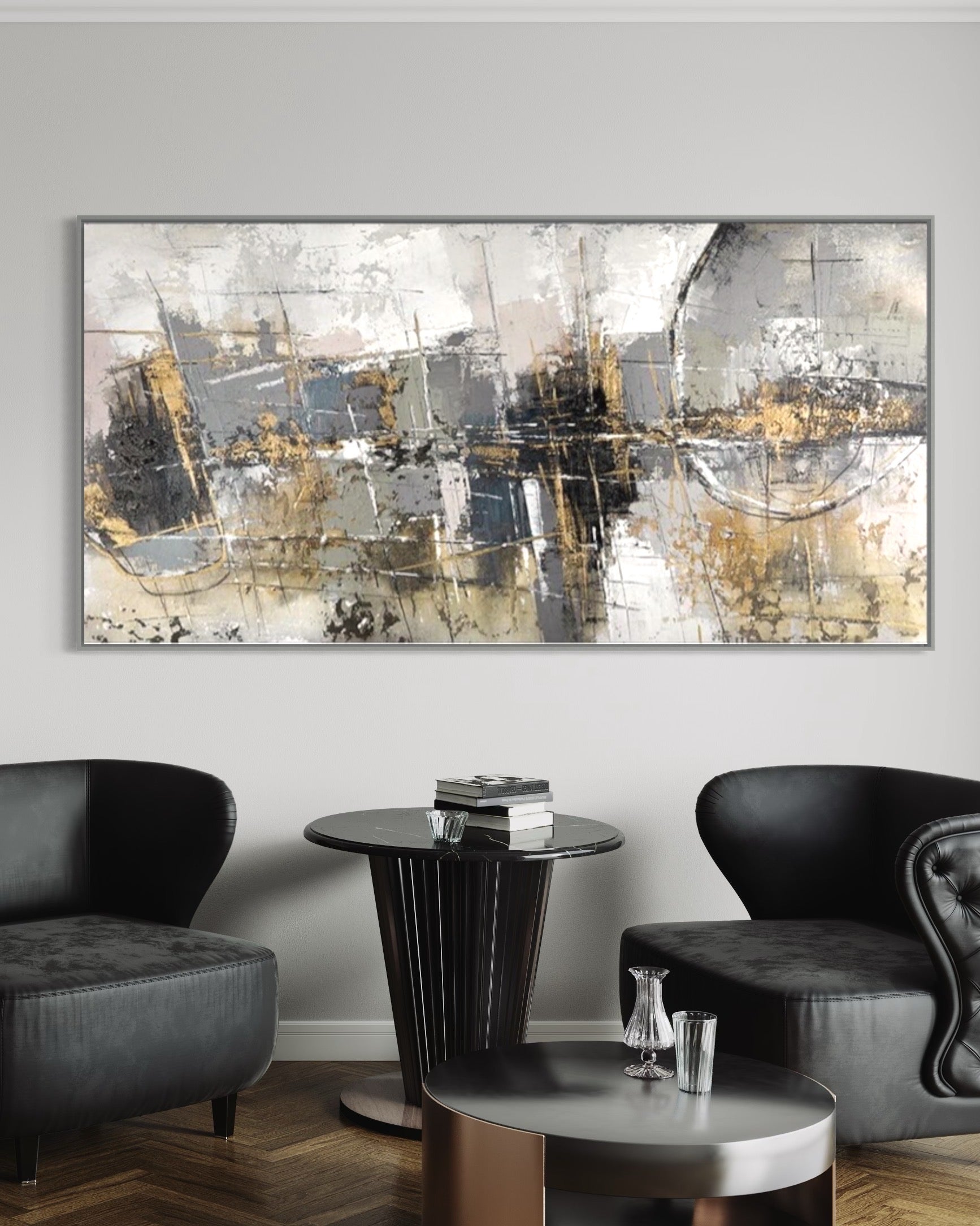 Obra de arte abstracto Saturno óleo sobre lienzo Marte Gallery Llanogrande