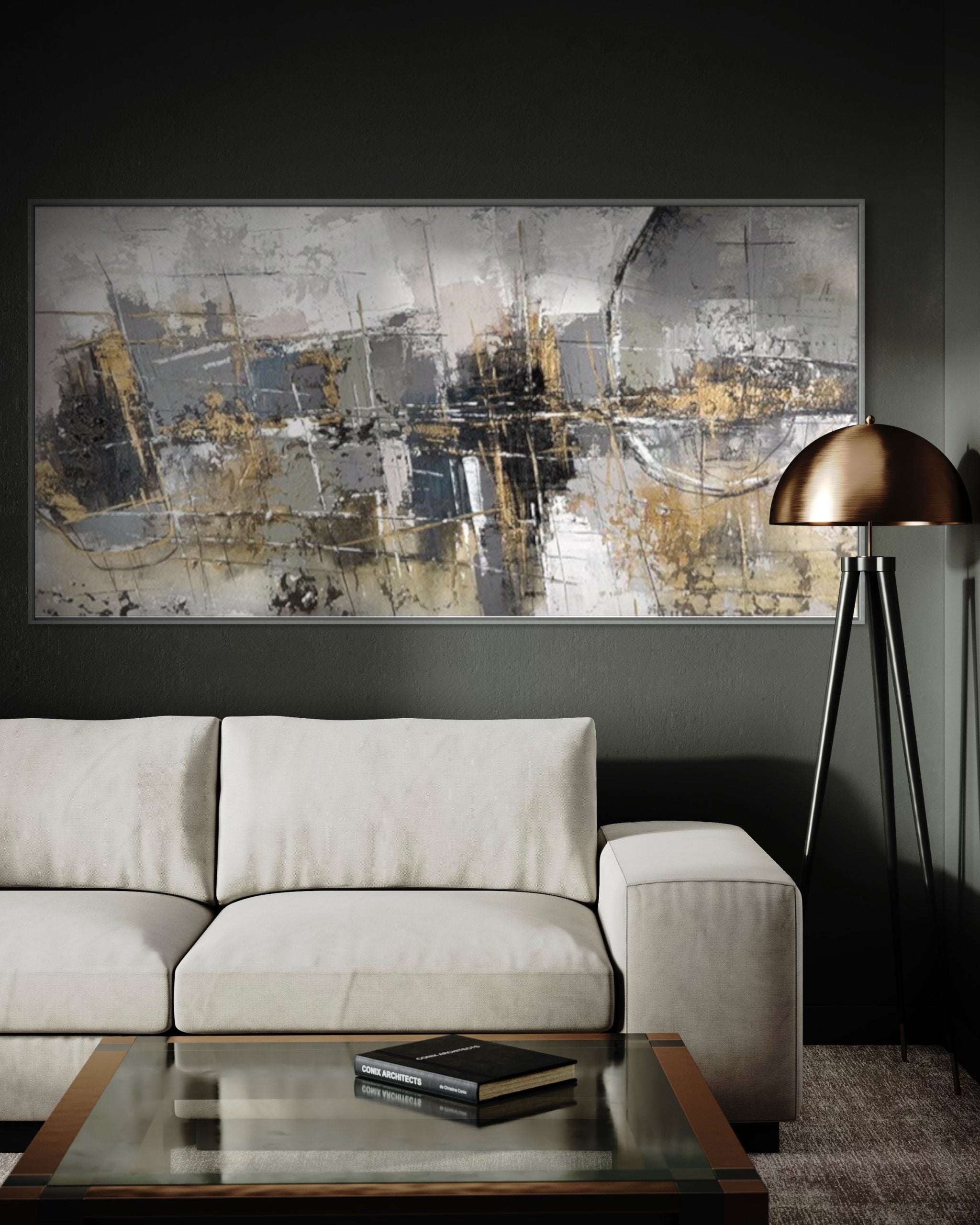 Obra de arte abstracto Saturno óleo sobre lienzo Marte Gallery Llanogrande