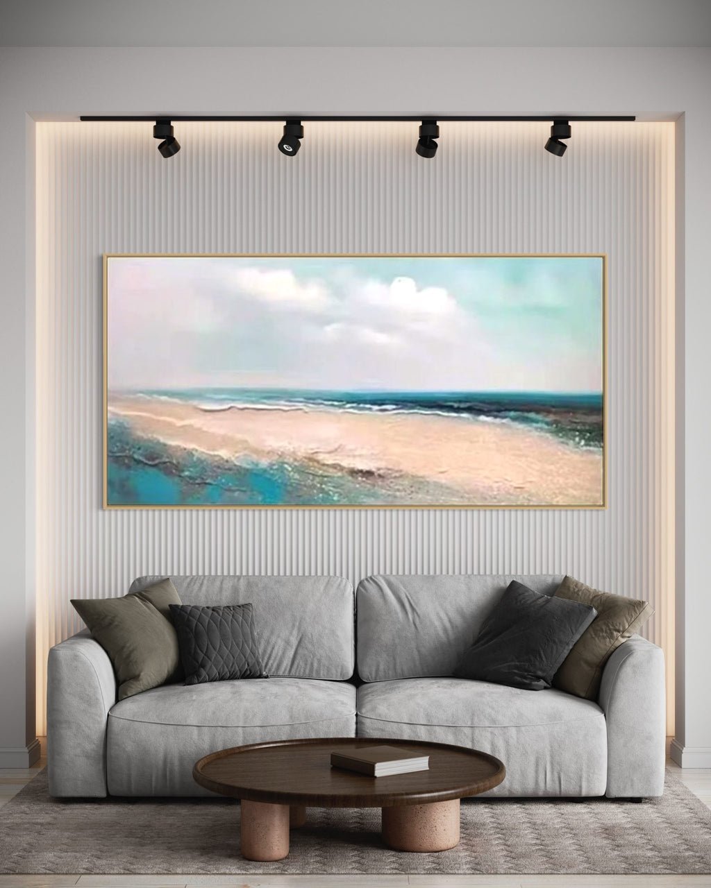 Obra de arte abstracto Serene Seaside óleo sobre lienzo Marte Gallery Llanogrande