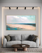 Obra de arte abstracto Serene Seaside óleo sobre lienzo Marte Gallery Llanogrande