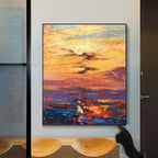Obra de arte abstracto Sunset óleo sobre lienzo Marte Gallery Llanogrande